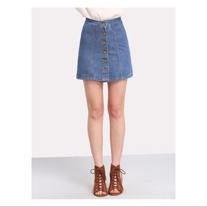 SHEIN Light Denim button Down Miniskirt